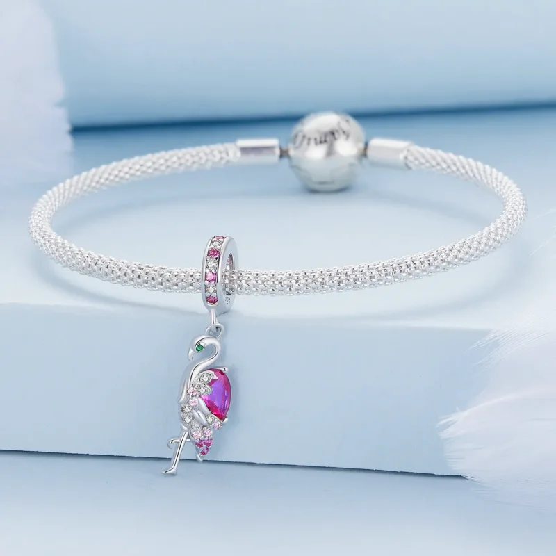 (image for) Flamingo Pandora Style Charm - BSC833 - View 3