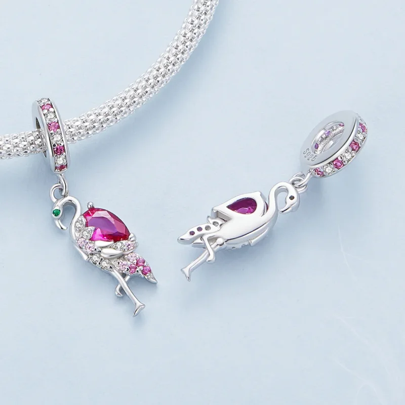 (image for) Flamingo Pandora Style Charm - BSC833 - View 4