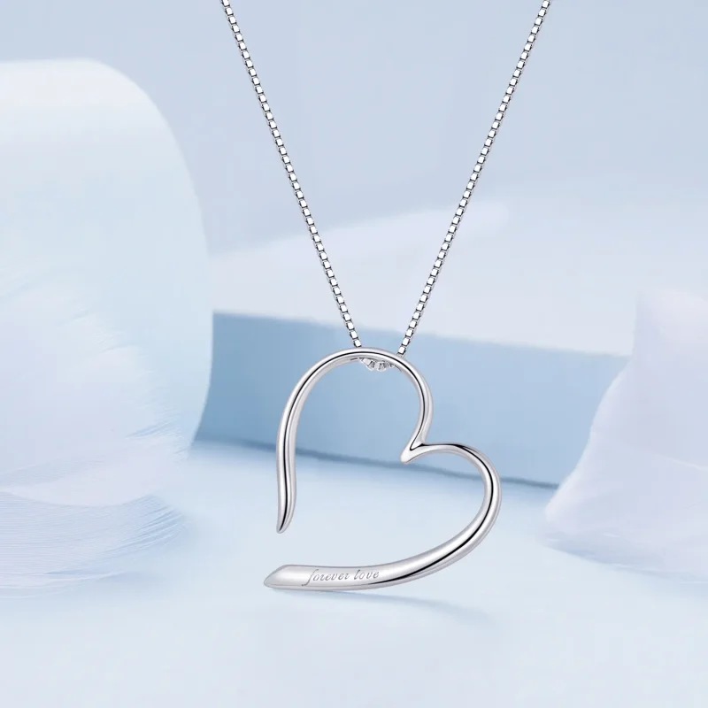(image for) Freehand Heart Necklace - BSN341 - View 3