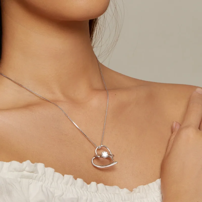 (image for) Freehand Heart Necklace - BSN341 - View 5