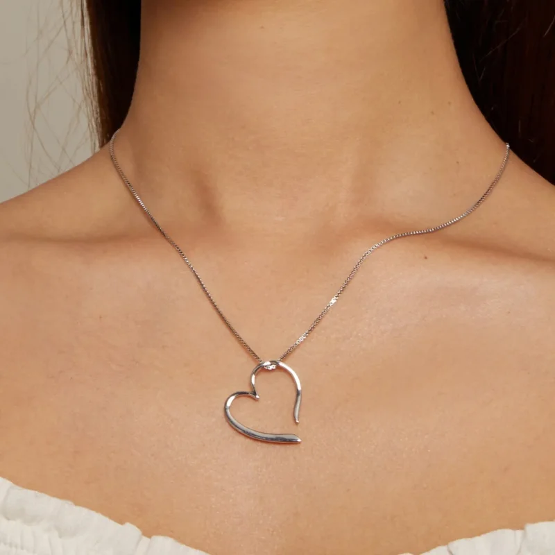 (image for) Freehand Heart Necklace - BSN341 - View 7