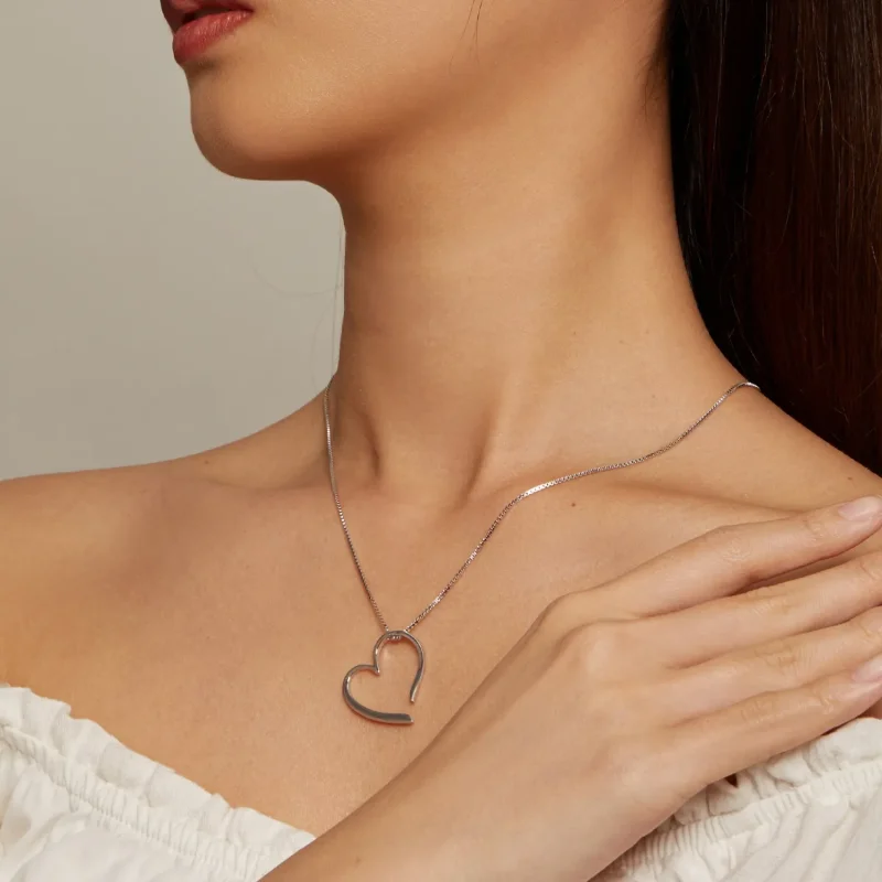(image for) Freehand Heart Necklace - BSN341 - View 8