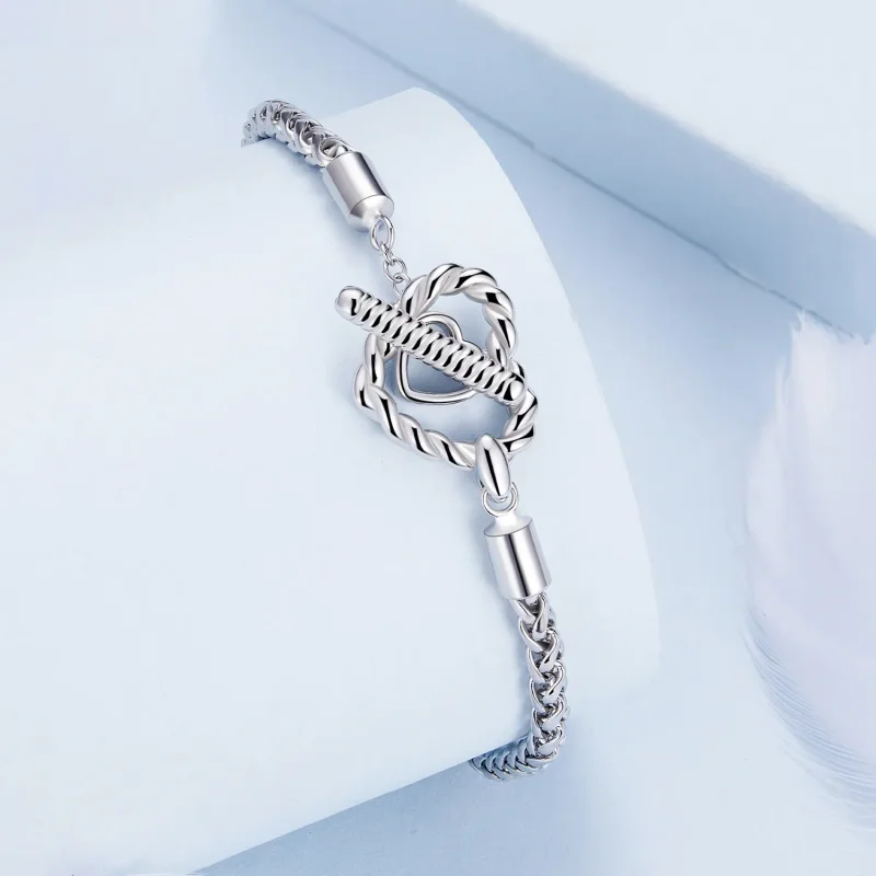 (image for) Heart T Bar Bracelet - BSB132 - View 2
