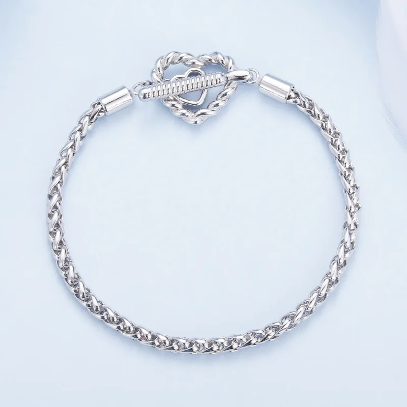(image for) Heart T Bar Bracelet - BSB132 - View 3