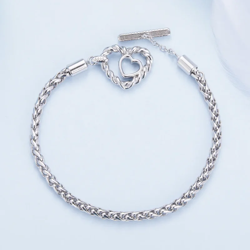 (image for) Heart T Bar Bracelet - BSB132 - View 4