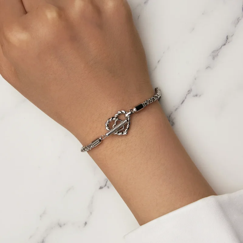 (image for) Heart T Bar Bracelet - BSB132 - View 6