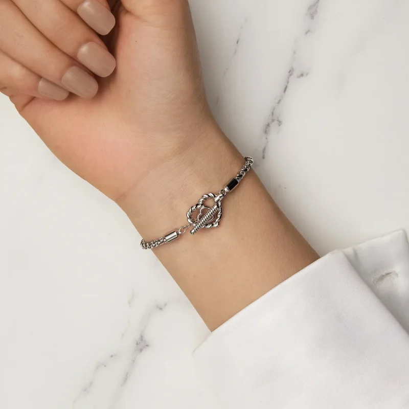 (image for) Heart T Bar Bracelet - BSB132 - View 7
