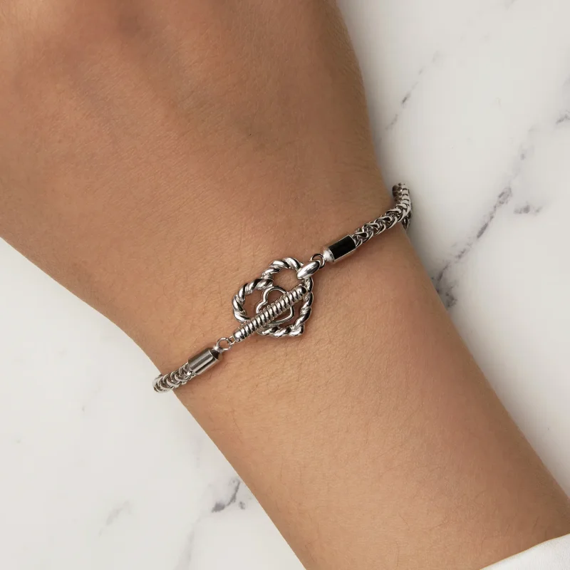 (image for) Heart T Bar Bracelet - BSB132 - View 8