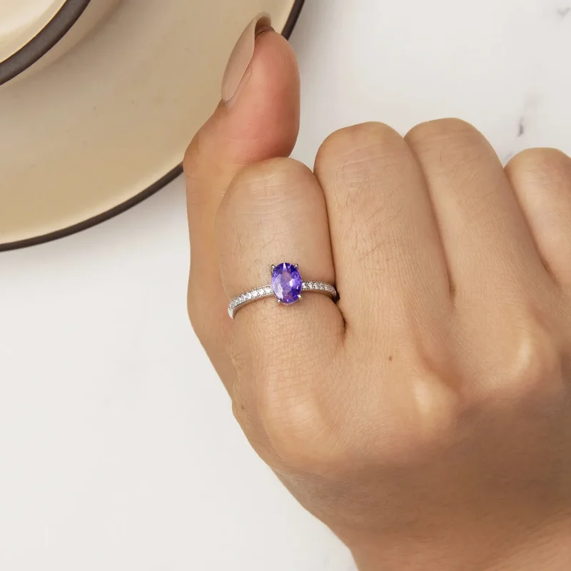 (image for) Pandora Style Amethyst Ring - BSR460-VT - View 6