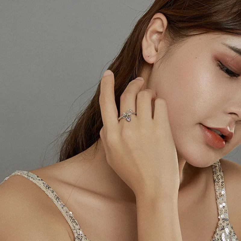 (image for) Pandora Style Bow Ring Silver - SCR682 - View 7