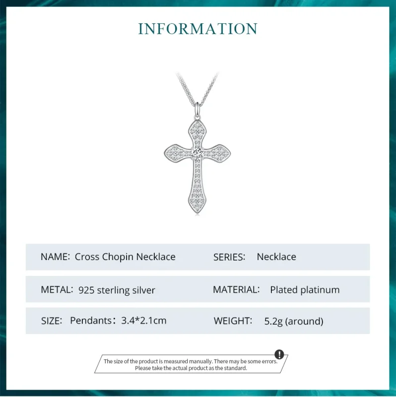 (image for) Pandora Style Cross Necklace - BSN303 - View 7