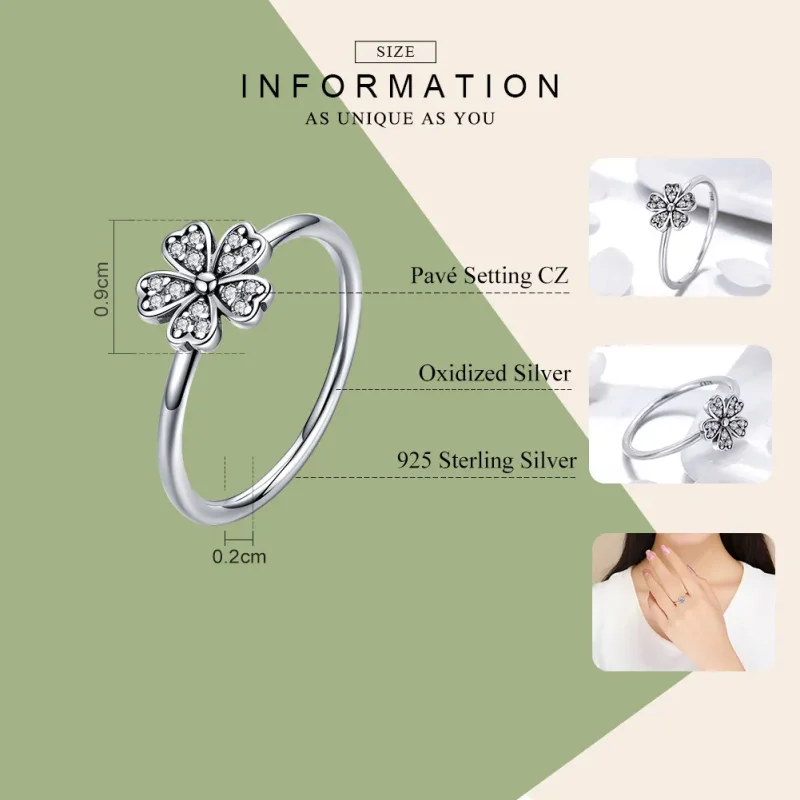 (image for) Pandora Style Daisy Ring Silver - SCR398 - View 4