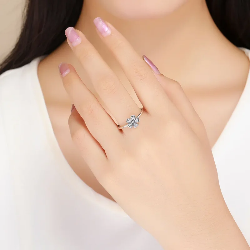 (image for) Pandora Style Daisy Ring Silver - SCR398 - View 5