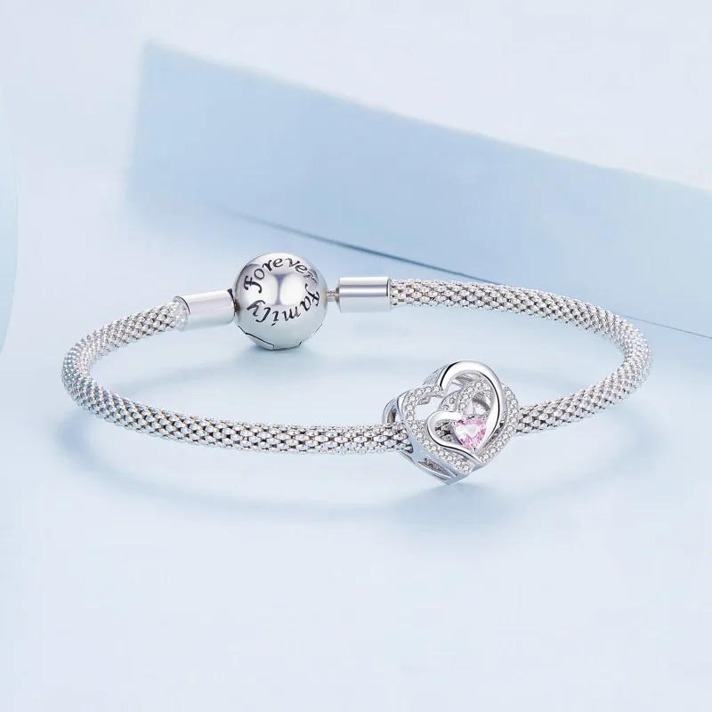 (image for) Pandora Style Double Heart Charm - BSC695 - View 5