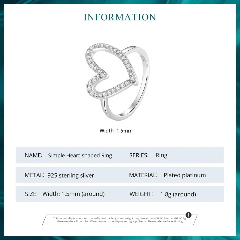 (image for) Pandora Style Freehand Heart Ring - BSR401 - View 4