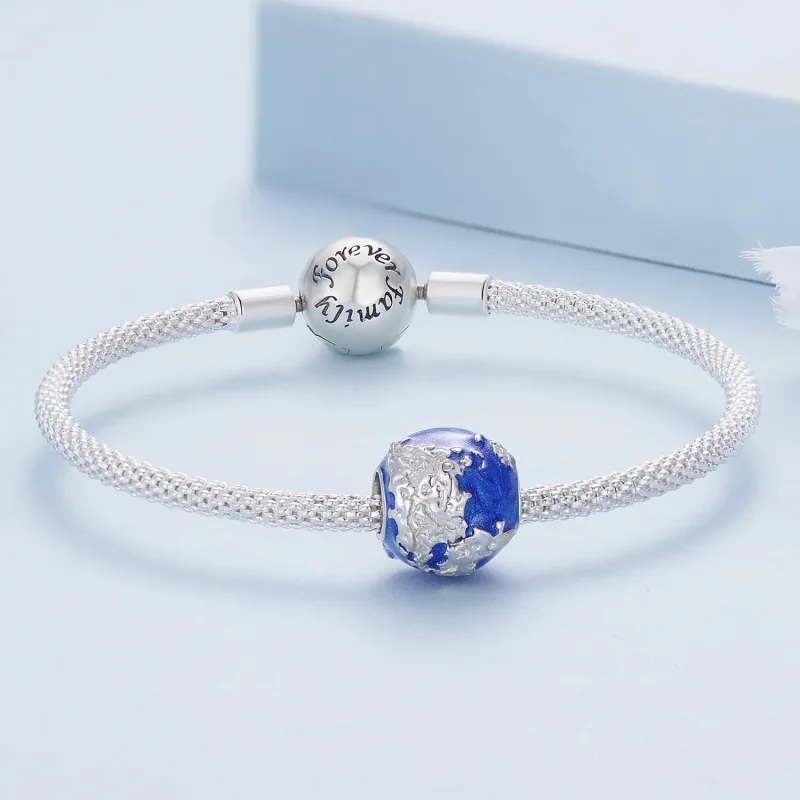 (image for) Pandora Style Globe Charm - BSC846 - View 5