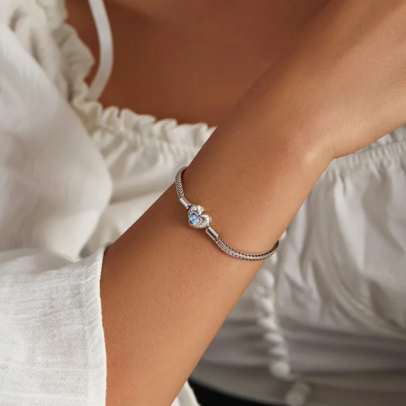 (image for) Pandora Style Heart Clasp Bracelet - SCB223 - View 5