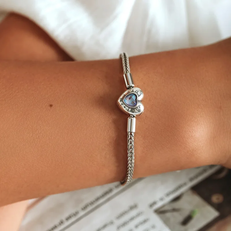 (image for) Pandora Style Heart Clasp Bracelet - SCB223 - View 7