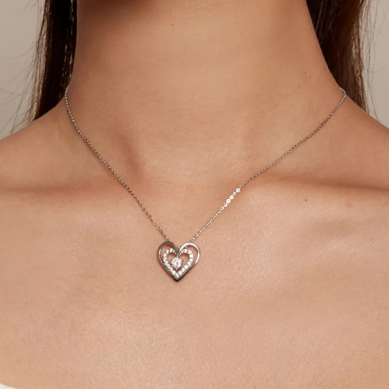 (image for) Pandora Style Heart Necklace - BSN342 - View 5