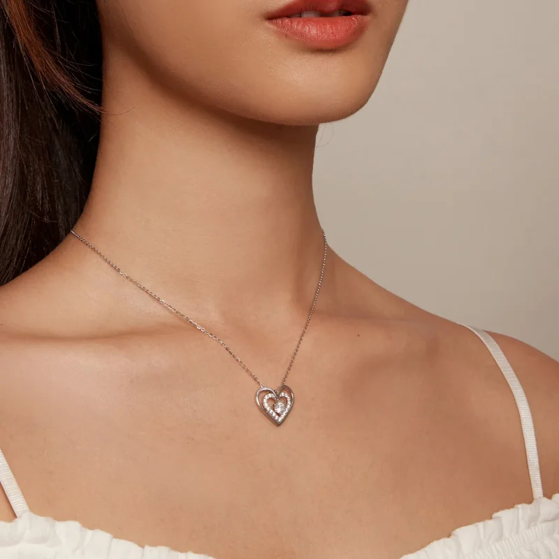 (image for) Pandora Style Heart Necklace - BSN342 - View 7