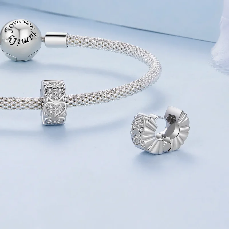 (image for) Pandora Style Heart Spacer - BSC885 - View 4