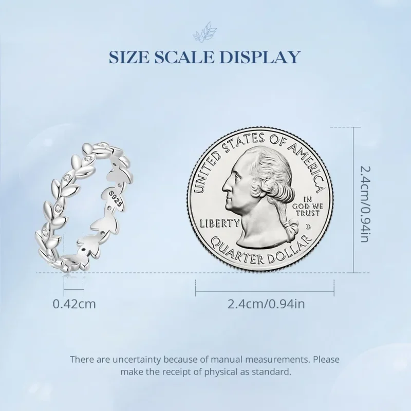 (image for) Pandora Style Leaf Ring - BSR306 - View 7