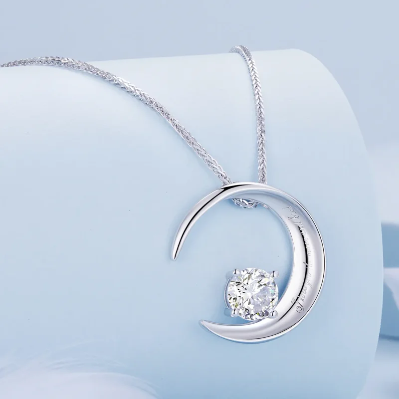 (image for) Pandora Style Moon Necklace - BSN311 - View 2