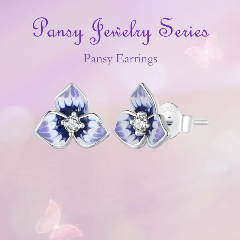 (image for) Pandora Style Pansy Earrings - BSE860 - View 6