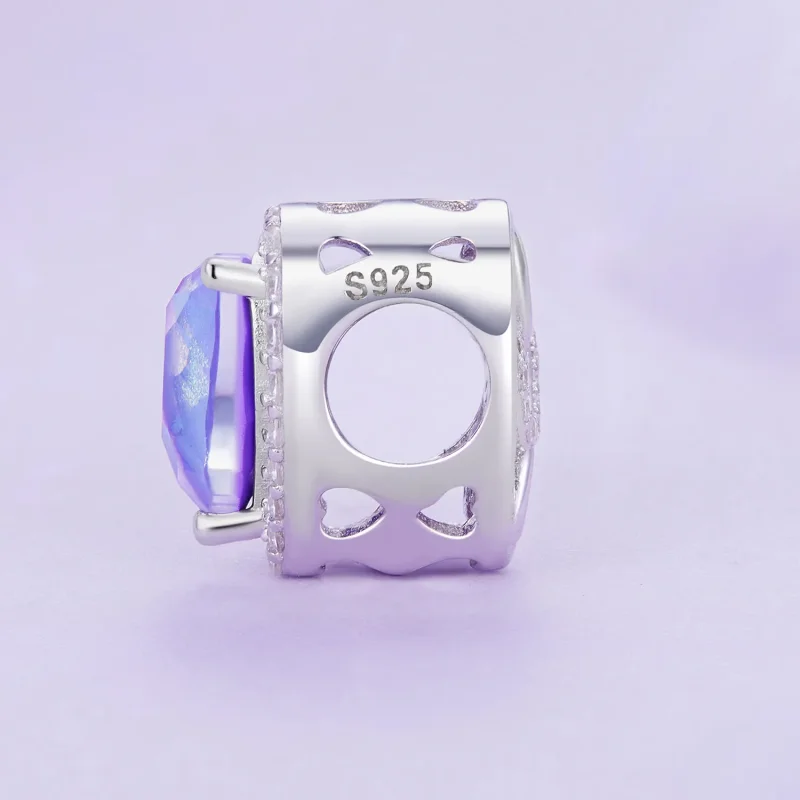 (image for) Pandora Style Purple Heart Charm - SCC2453 - View 3