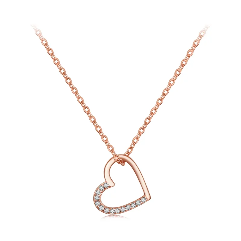 (image for) Pandora Style Rose Gold Heart Necklace - SCN347-C