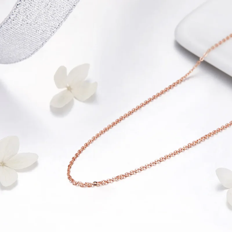 (image for) Pandora Style Rose Gold Necklace - SCA014-45 - View 4