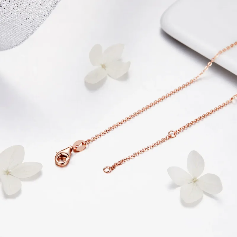 (image for) Pandora Style Rose Gold Necklace - SCA014-45 - View 5