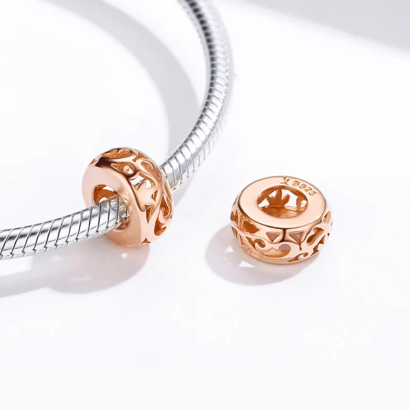 (image for) Pandora Style Rose Gold Spacer Charm - SCC716-C - View 2