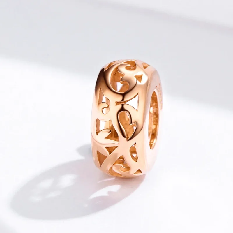 (image for) Pandora Style Rose Gold Spacer Charm - SCC716-C - View 3