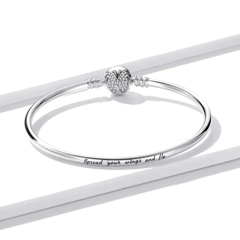 (image for) Pandora Style Silver Bangle - BSB084 - View 4