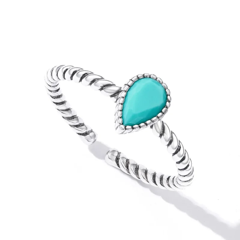 (image for) Pandora Style Teardrop Ring - BSR247 - View 4