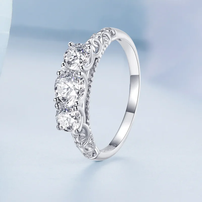 (image for) Pandora Style Three Stone Ring - BSR318 - View 2