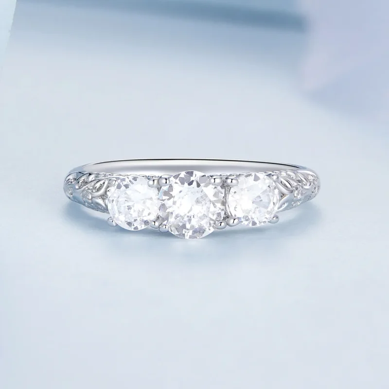 (image for) Pandora Style Three Stone Ring - BSR318 - View 3