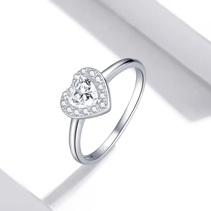 (image for) Sparkling Elevated Heart Ring - SCR725 - View 2