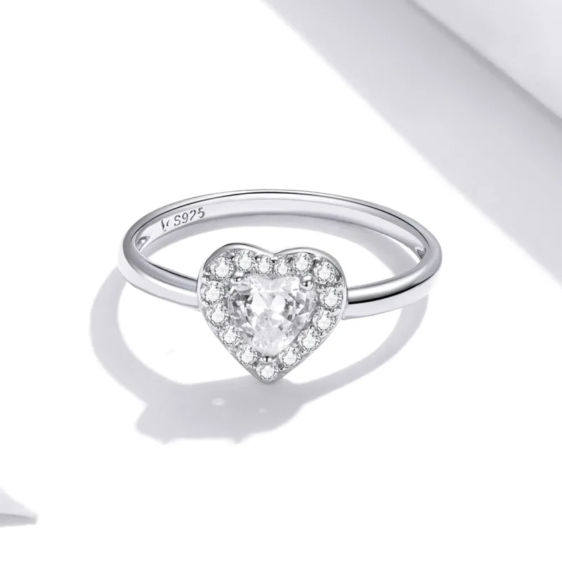 (image for) Sparkling Elevated Heart Ring - SCR725 - View 3