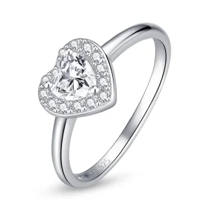(image for) Sparkling Elevated Heart Ring - SCR725