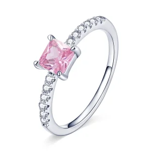 (image for) Square Sparkle Halo Ring - BSR191
