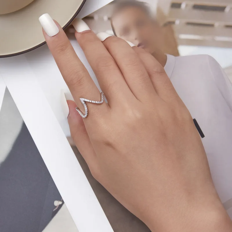 (image for) Zig Zag Ring Pandora Style - BSR314 - View 6