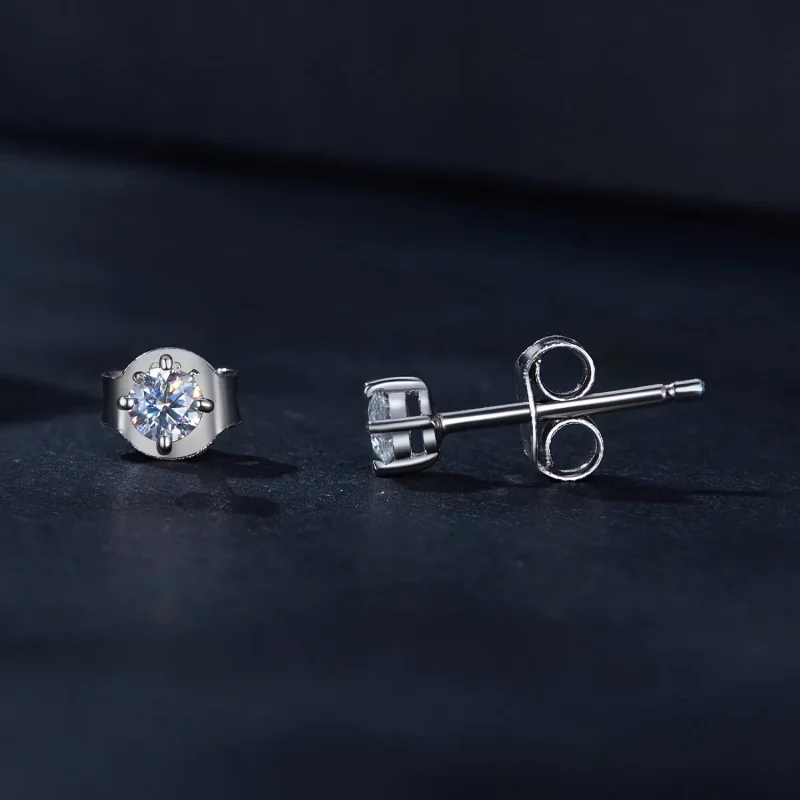 (image for) Pandora Style 0.1Ct Moissanite Studs Earrings(Two Certificates) - MSE038 - View 4