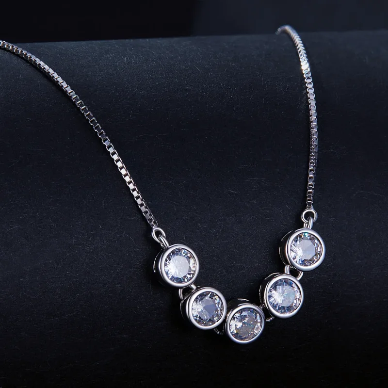 (image for) Pandora Style 0.3Ct Moissanite Necklace(One Certificate) - MSN022 - View 2