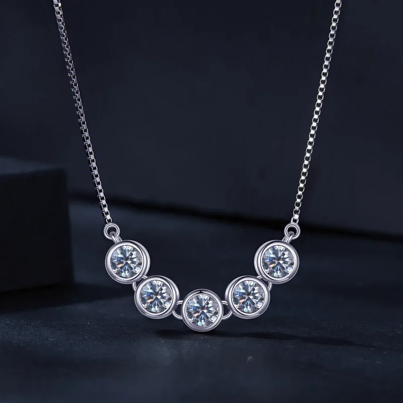 (image for) Pandora Style 0.3Ct Moissanite Necklace(One Certificate) - MSN022 - View 3