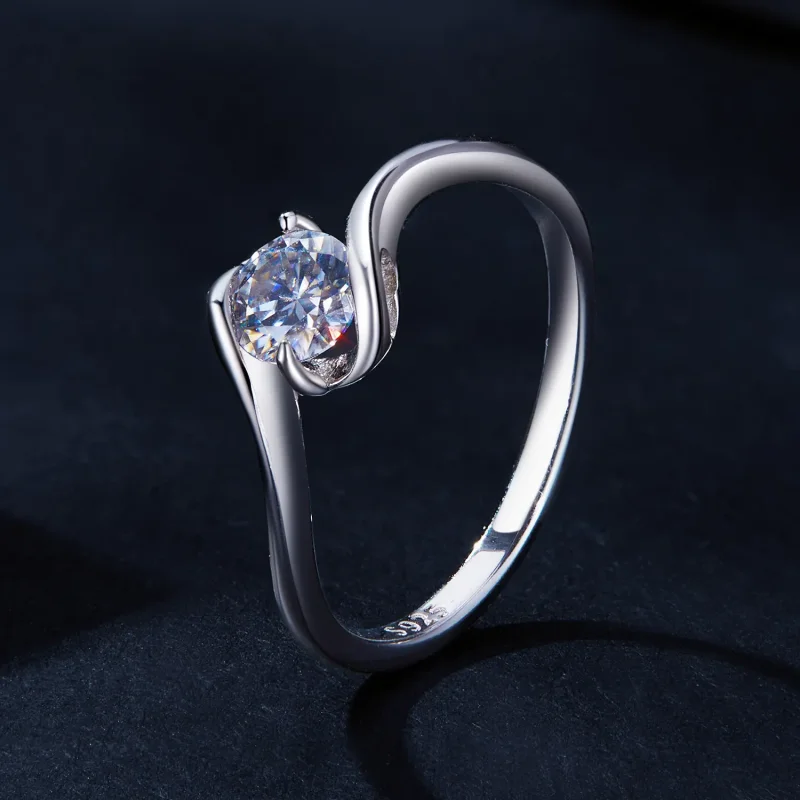 (image for) Pandora Style 0.5Ct Moissanite Ring(One Certificate) - MSR040 - View 2