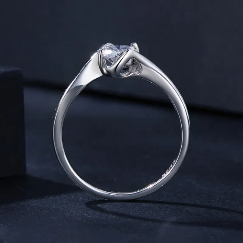(image for) Pandora Style 0.5Ct Moissanite Ring(One Certificate) - MSR040 - View 3