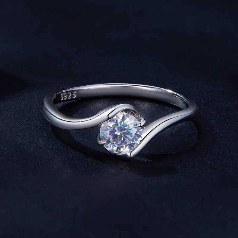 (image for) Pandora Style 0.5Ct Moissanite Ring(One Certificate) - MSR040 - View 4