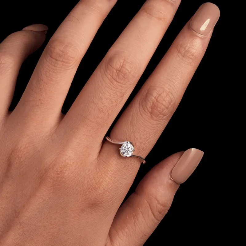 (image for) Pandora Style 0.5Ct Moissanite Ring(One Certificate) - MSR040 - View 5